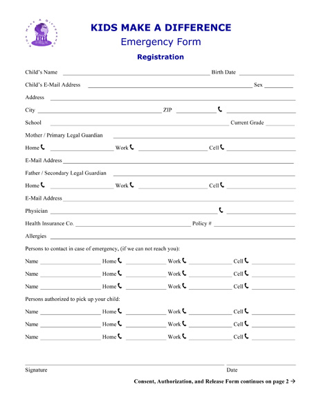 Emergency Form 1